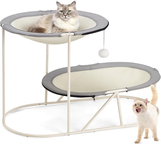 Erinnyees 2-Tier Elevated Cat Hammock Bed, Breathable Oxford by Erinnyees