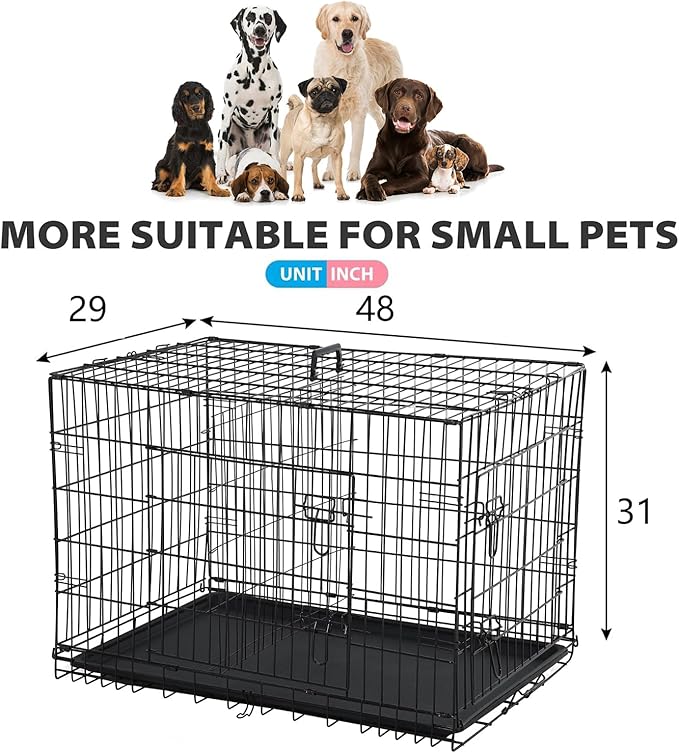 BestPet | Dog Crate | 48" | Black | Foldable Metal Kennel - Image 7