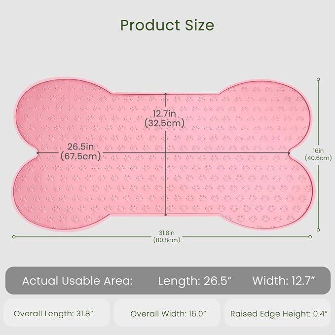 PWTAA Dog Food Mat Anti-Slip Silicone Dog Bowl Mat Thicker Pet Placemat - Image 2