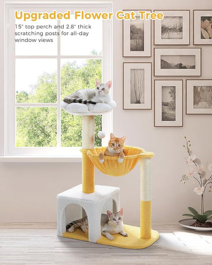 MUTTROS Cute Cat Tree with Flower Top Bed - Image 7
