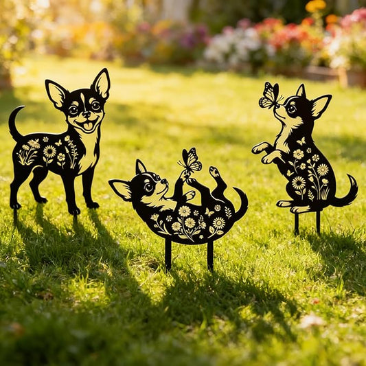 Rngmsi Dog Chihuahua Metal Decorative Garden Stakes Decor, Dog Gifts by RNGMSI