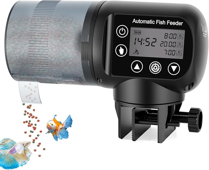 AQQA Automatic Fish Feeder for Aquarium, 200ML Large Capacity Fish Food by AQQA