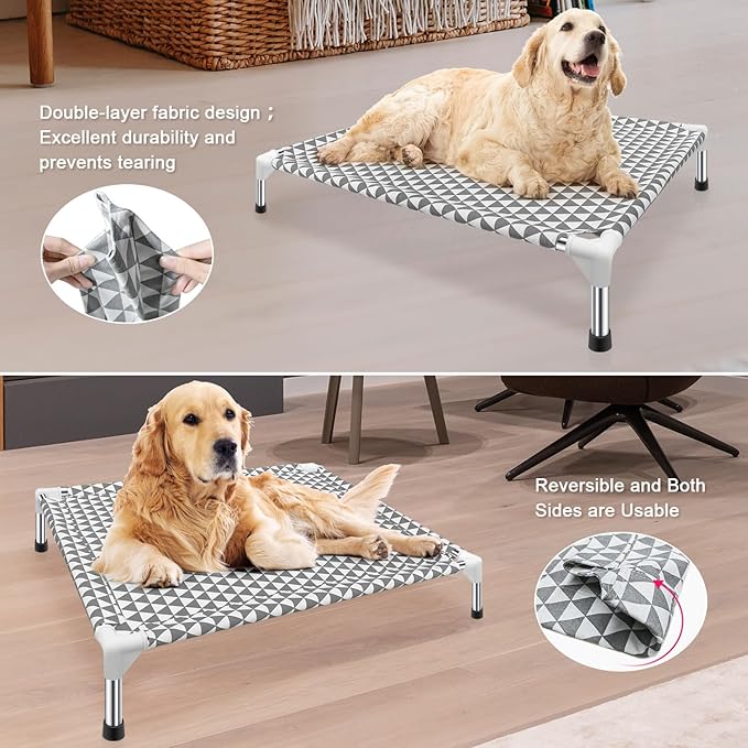 Kuntrust Elevated Outdoor Dog Bed, Medium Size, Cotton Material, Non-Slip Feet - Image 3