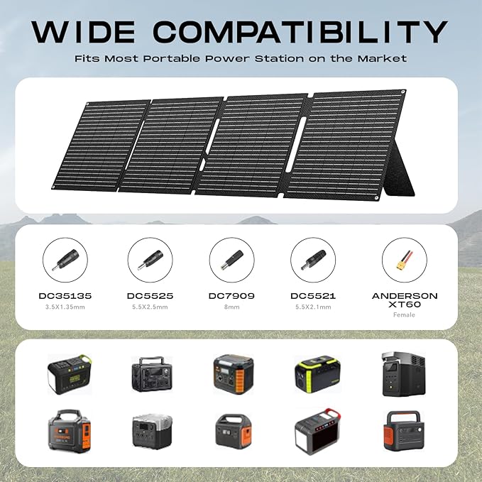 MARBERO 100W Portable Solar Panel IP68 Waterproof 100 Watt 20V Foldable Solar - Image 6