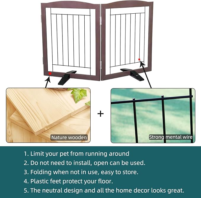 ZJSF Freestanding Dog Fence Indoor, Foldable Dog Gate - Image 6