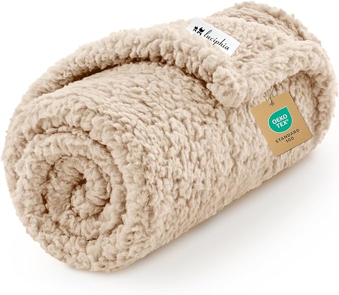Luciphia Premium Fleece Dog Puppy Blanket Soft Pet Sherpa Calming Cat Blanket by luciphia
