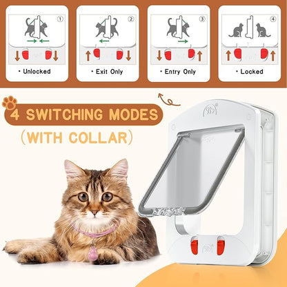 HIDROSIL Cat Door with Collar Sensor, Cat Door with Magnetic Keys and 2 Sensor - Image 5