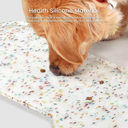 PWTAA Dog Food Mat Anti-Slip Silicone Dog Bowl Mat Thicker Pet Placemat - Image 6