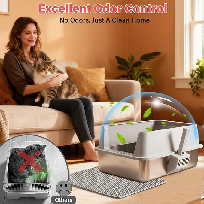 2PACK Stainless Steel Cat Litter Box - Image 7