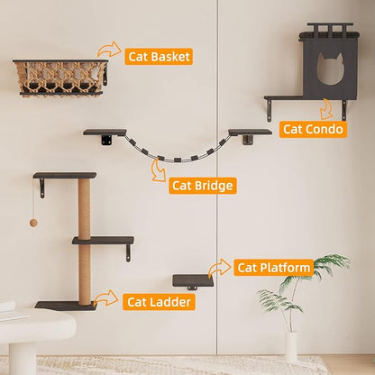 5-in-1 Cat Wall Shelves Set - Image 4