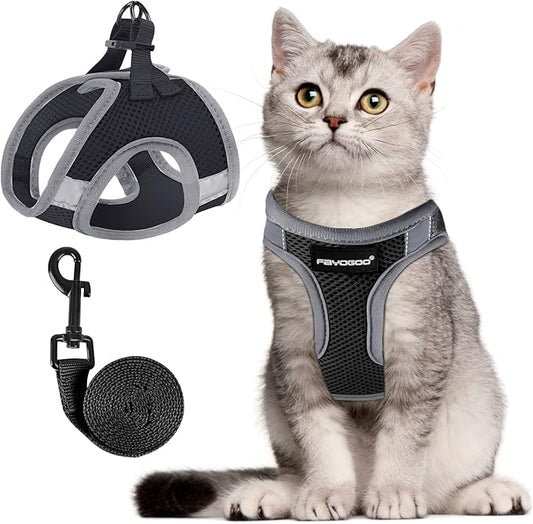 FAYOGOO Cat Harness and Leash Set | Upgrade Step-in Escape Proof Harness | by FAYOGOO