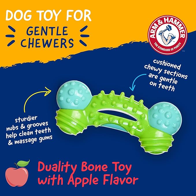 Arm & Hammer for Pets Nubbies Duality Bone Dog Dental Chew Toy Green Apple - Image 2
