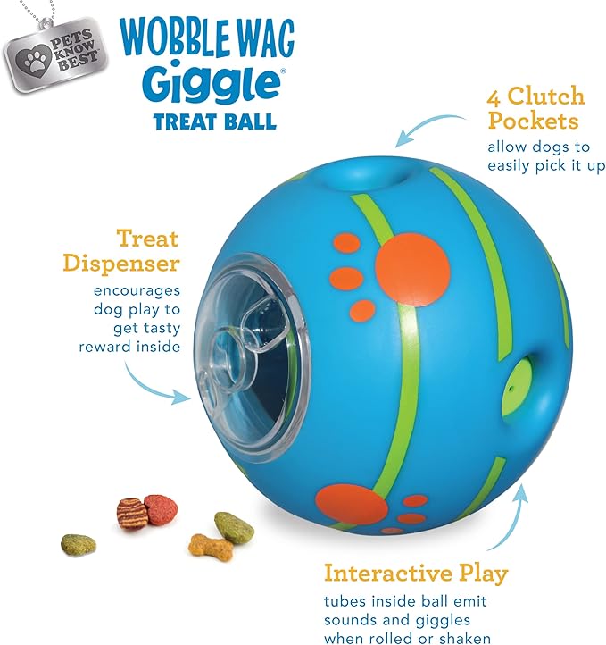 Wobble Wag Giggle Ball Interactive Dog Treat Dispensing Toy, Giggle Sounds - Image 2
