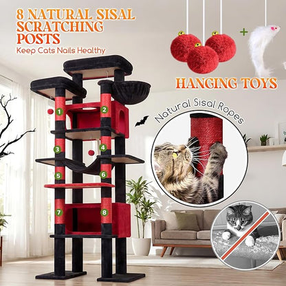 Globlazer XXL Giant Gothic Cat Tree, 83 Inch Heavy Duty Tall Goth Cat Tower - Image 5