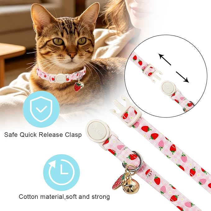 2 Pack Pink Cat Collars - Image 3