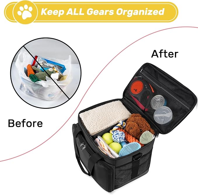 6 Set Dog Travel Bag, Large Pet Travel Kit - Image 5