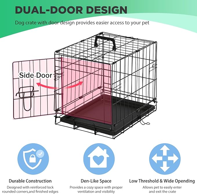 BestPet | Dog Crate | 18" | Black | Foldable Metal Kennel - Image 3