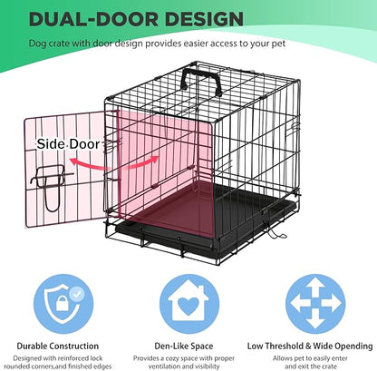 BestPet | Dog Crate | 18" | Black | Foldable Metal Kennel - Image 3
