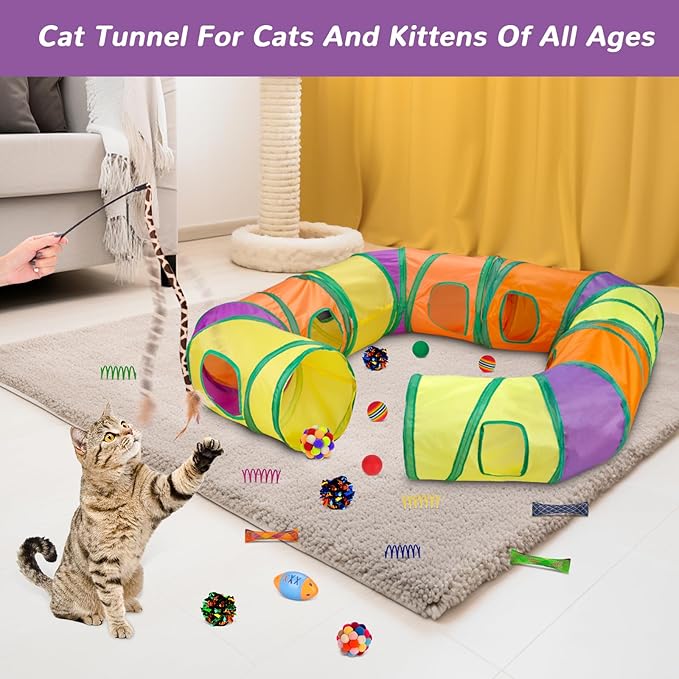 Retro Shaw Cat Toys Pack 25Pcs, Interactive Kitten Toys - Image 6
