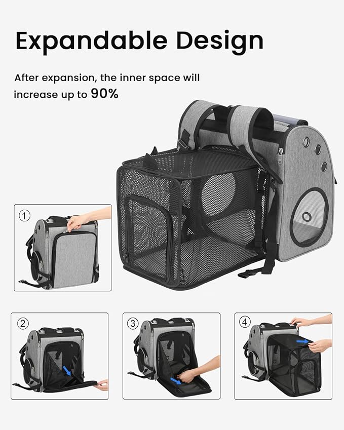 Expandable Cat Backpack Carrier, Airline Approved Pet Carrier - Image 4