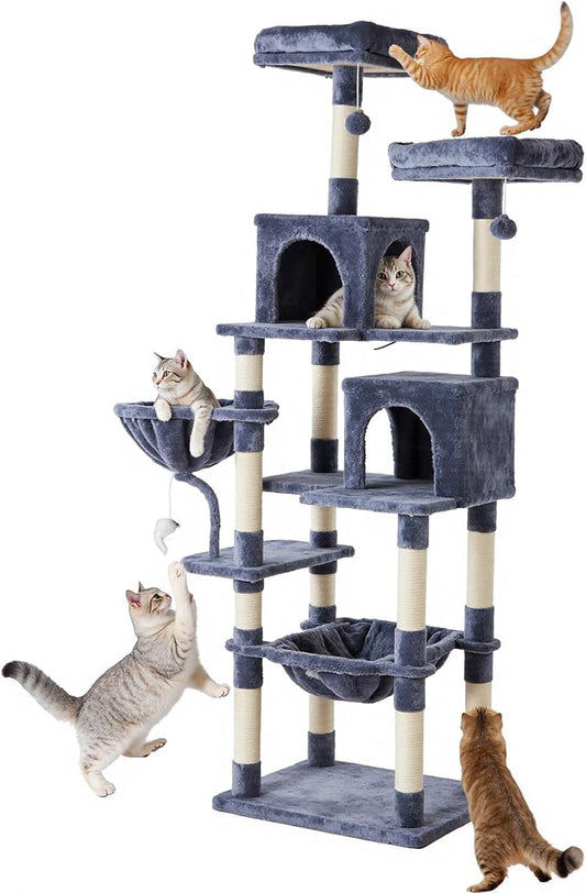 DUMOS Tall 71 inch Cat Tree Tower, Large Multi Level Cat Climbing Tower by DumosLifestyle