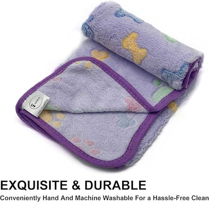 1 Pack 3 Puppy Blankets Super Soft Warm Sleep Mat Bone Print Cute Blanket - Image 3