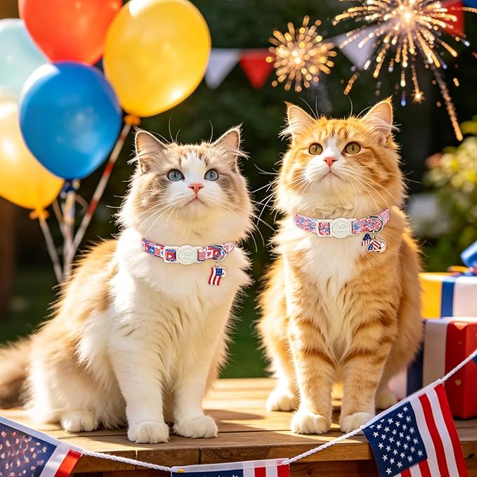 2 Pack 4th of July Cat Collars - Image 2