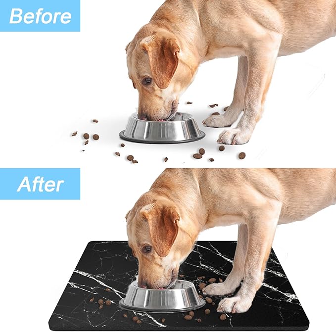 Rnivvi Dog Food Mat, Cute Anti-Slip Rubber Pet Feeding Rug Protect Floors - Image 6
