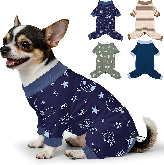 Bienbee Dog Pajamas, 4 Pack Dog Recovery Suit Shedding Suit Cute Soft Puppy by Bienbee