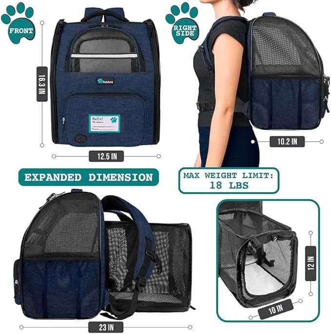 PetAmi Expandable Dog Backpack Carrier - Image 2