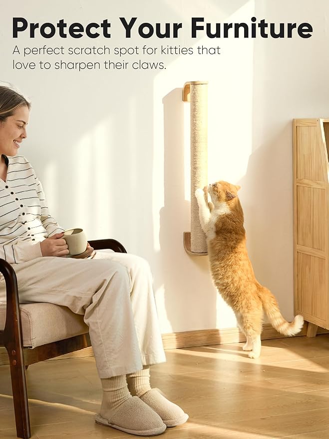 FUKUMARU Cat Wall Scratcher, Sturdy Sisal Climbing Tree - Image 5