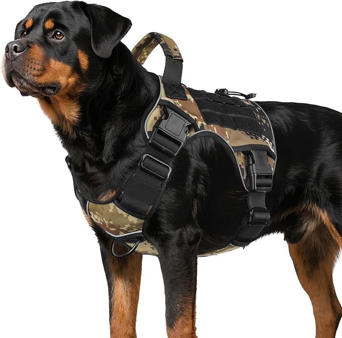 WINGOIN Tactical Dog Harness for Large Dogs, Heavy Duty No Pull Dog Harness by WINGOIN