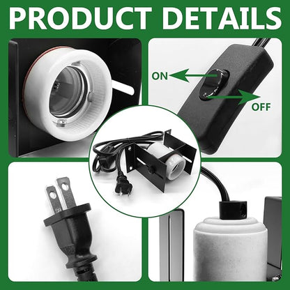 Reptile Light Fixture, Reptile Terrarium Heat Lamps Holder Bracket - Image 2