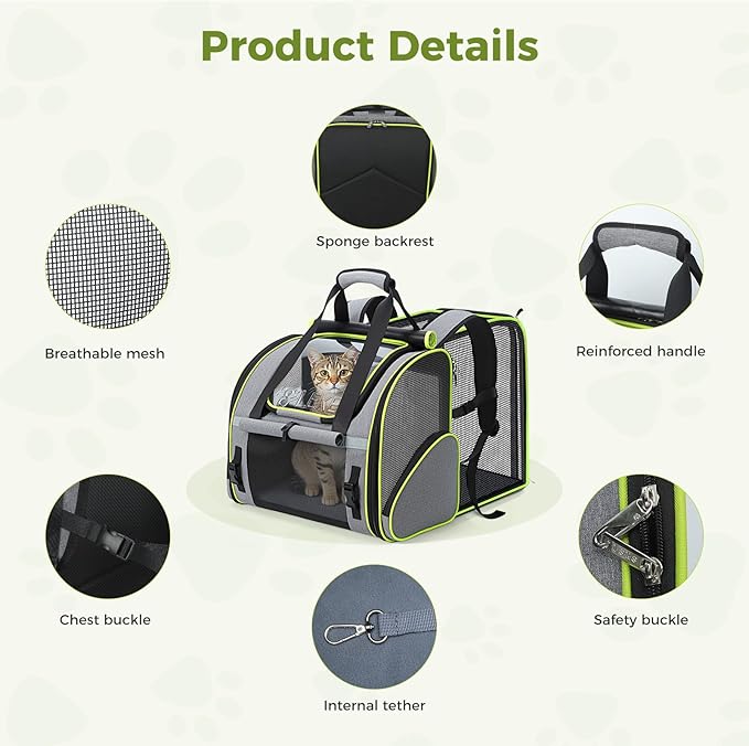 Lekereise Widened Pet Backpack Travel, Wide Pet Carrier Backpack - Image 6