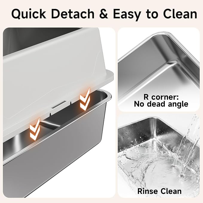 2 Pack XL Stainless Steel Litter Box - Image 5