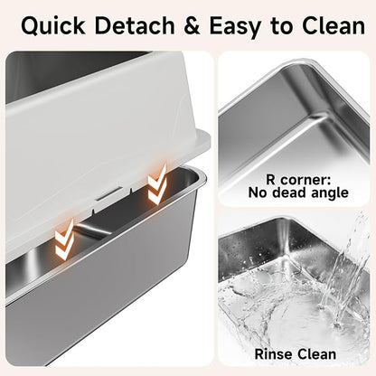 2 Pack XL Stainless Steel Litter Box - Image 5