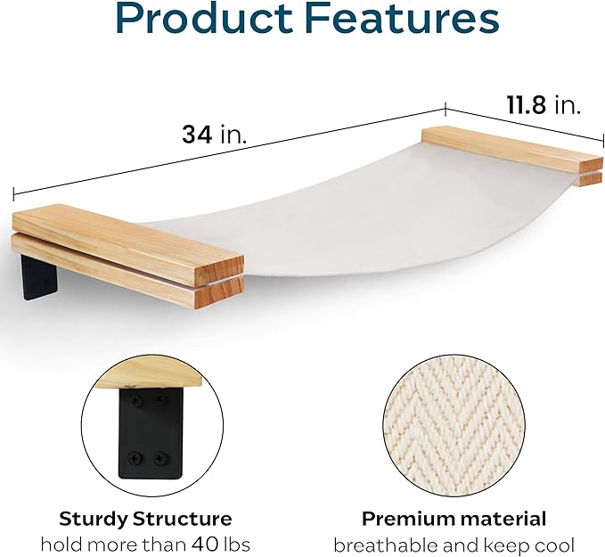 SANDPEAK Cat Wall Hammock | Cat Shelves - Image 2