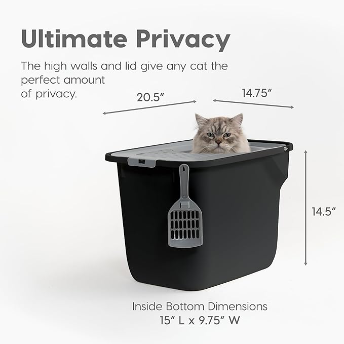 IRIS USA Cat Litter Box Large Top Entry - Image 2