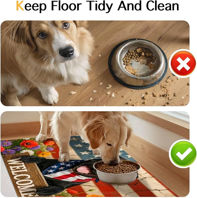 HOMETITUTE Dog Food Mat 4th of July Flag Pet Food Mats Independence Day - Image 8