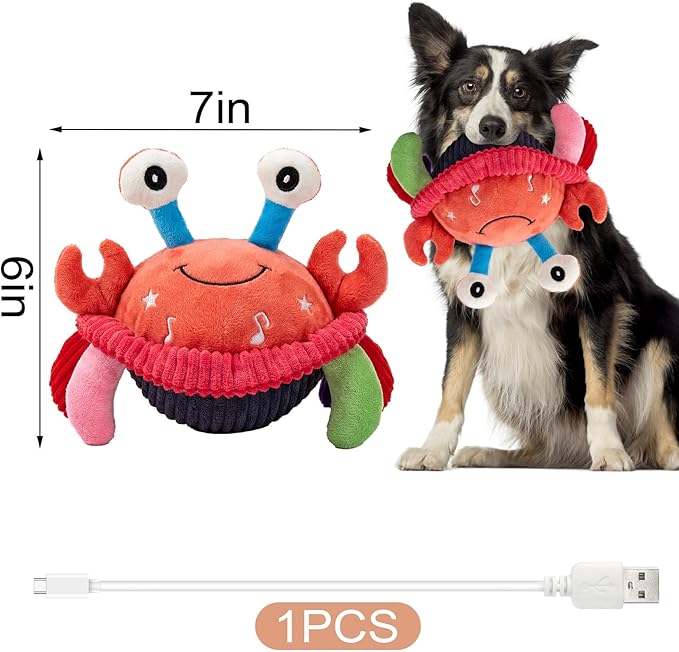 BABORUI Interactive Dog Toys Crab, Jumping Squeaky Dog Toys - Image 5