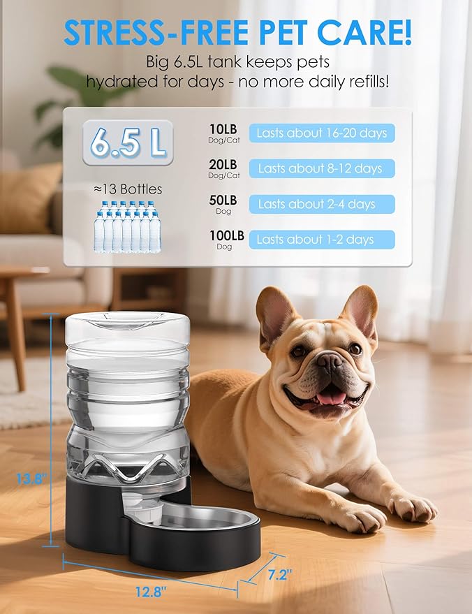Heouvo 1.7 Gallon Automatic Dog Water Dispenser【Wide Mouth - Image 2