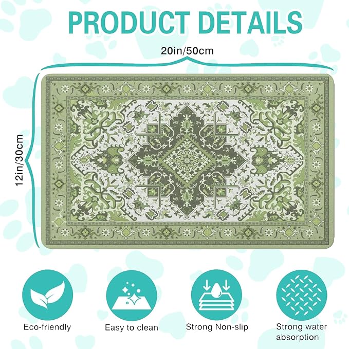 Pet Feeding Mat for Floors Waterproof Dog Mat for Food and Water Absorbent - Image 5
