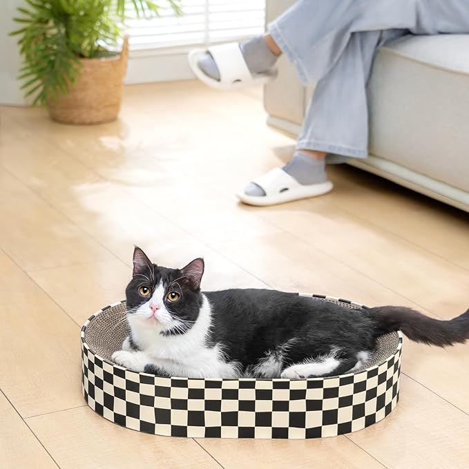 Conlun Large Oval Cat Scratcher Bowl, Cardboard Cat Scratching Pad & Lounge Bed - Image 9