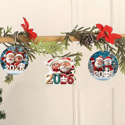 9 Pcs Christmas Tree Decorations 2026 Merry Christmas Santa Claus Hanging - Image 6