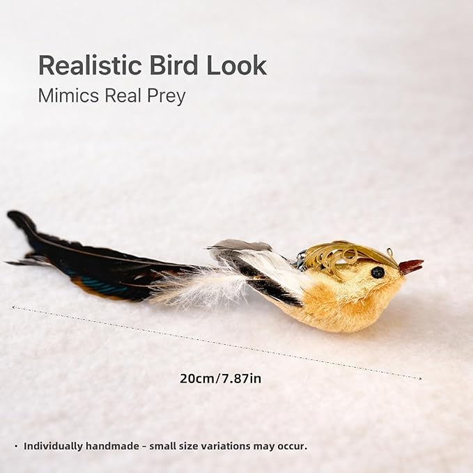 11PCS Realistic Bird Cat Toy Refills – Handmade Feather Cat Toys - Image 3