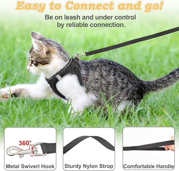 Cat Harness and Leash for Walking Escape Proof, Adjustable Kitten Vest Harness - Image 3