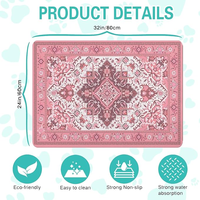 Pet Feeding Mat for Floors Waterproof Dog Mat for Food and Water Absorbent - Image 5