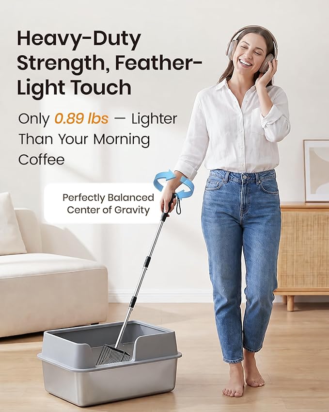 Cat Litter Scoop with Holder 43" Metal Litter Scooper with Stainless Steel Long - Image 7