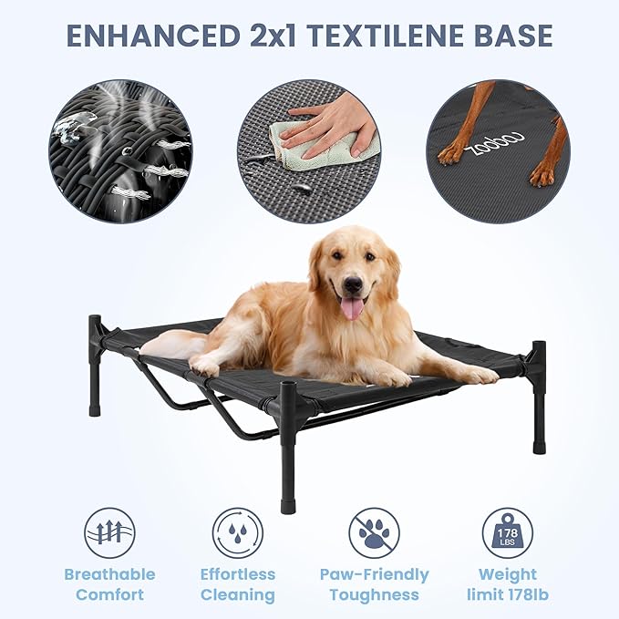 Zooba 48" XL Outdoor Dog House – Weatherproof Elevated Pet Shelter, Breathable - Image 4