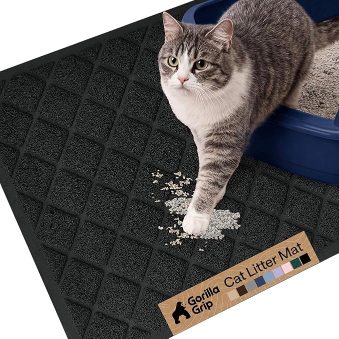 GORILLA GRIP Cat Litter Box Mat, Cushioned Coil Mesh Litter Trapping Mats by Unknown